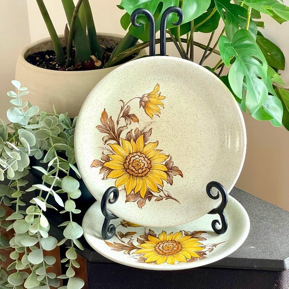 Set of 2 | Vintage (1970s) Wood & Sons “Sundowner” Luncheon Plates - Picture 1 of 5